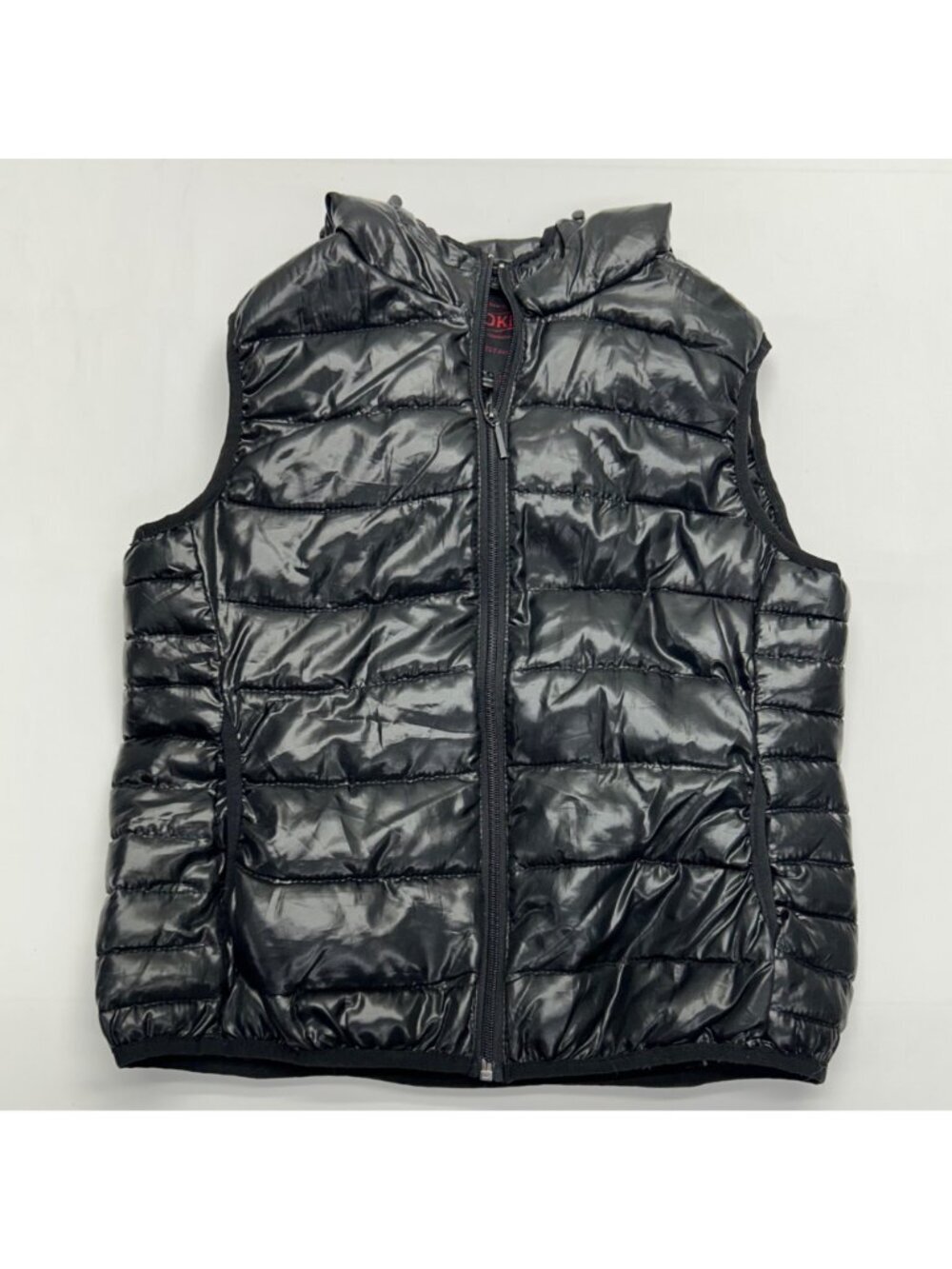 Yoki Black Puffer Vest With Hood Lightweight Quilted Design Size Women's Large - Picture 9 of 16